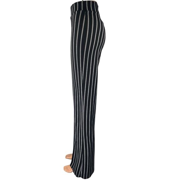 Windsor Women's Back Striped High Waisted Wide Leg Flared Trousers Pants Size XS - Picture 2 of 5